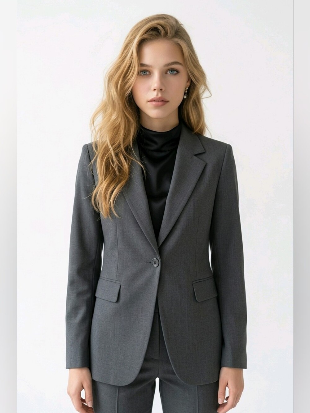 TIGER OF SWEDEN Women's Gray Single-Button Blazer